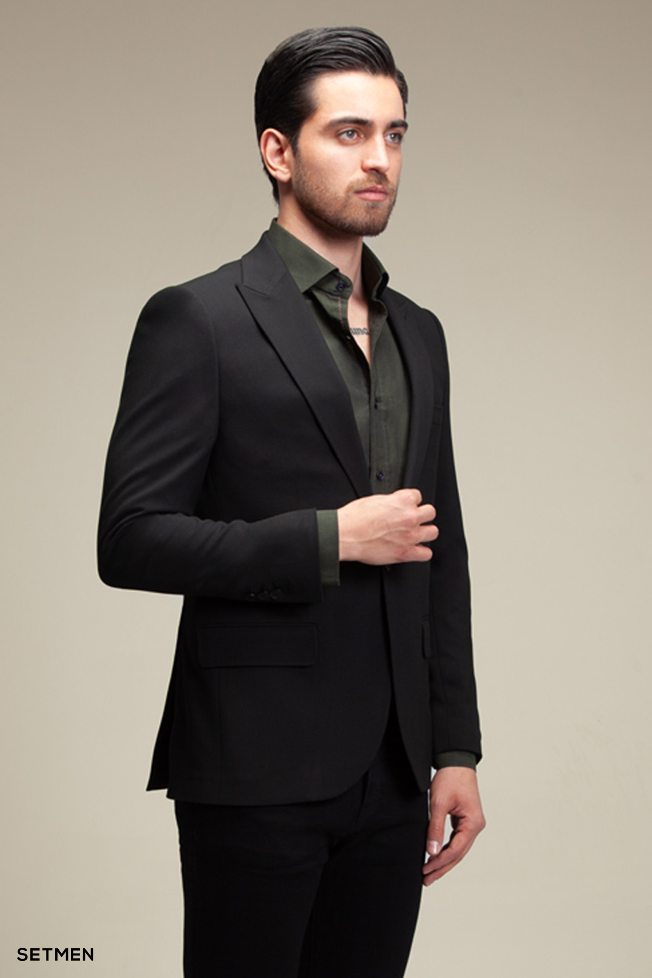 کت تک مردانه یقه بلیزر