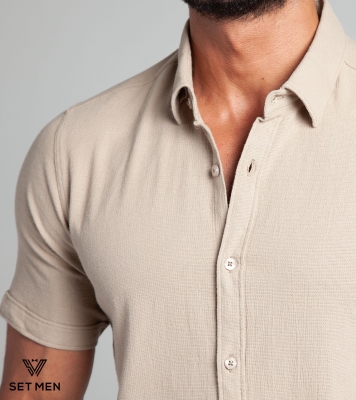 پیراهن آستین کوتاه کنفی