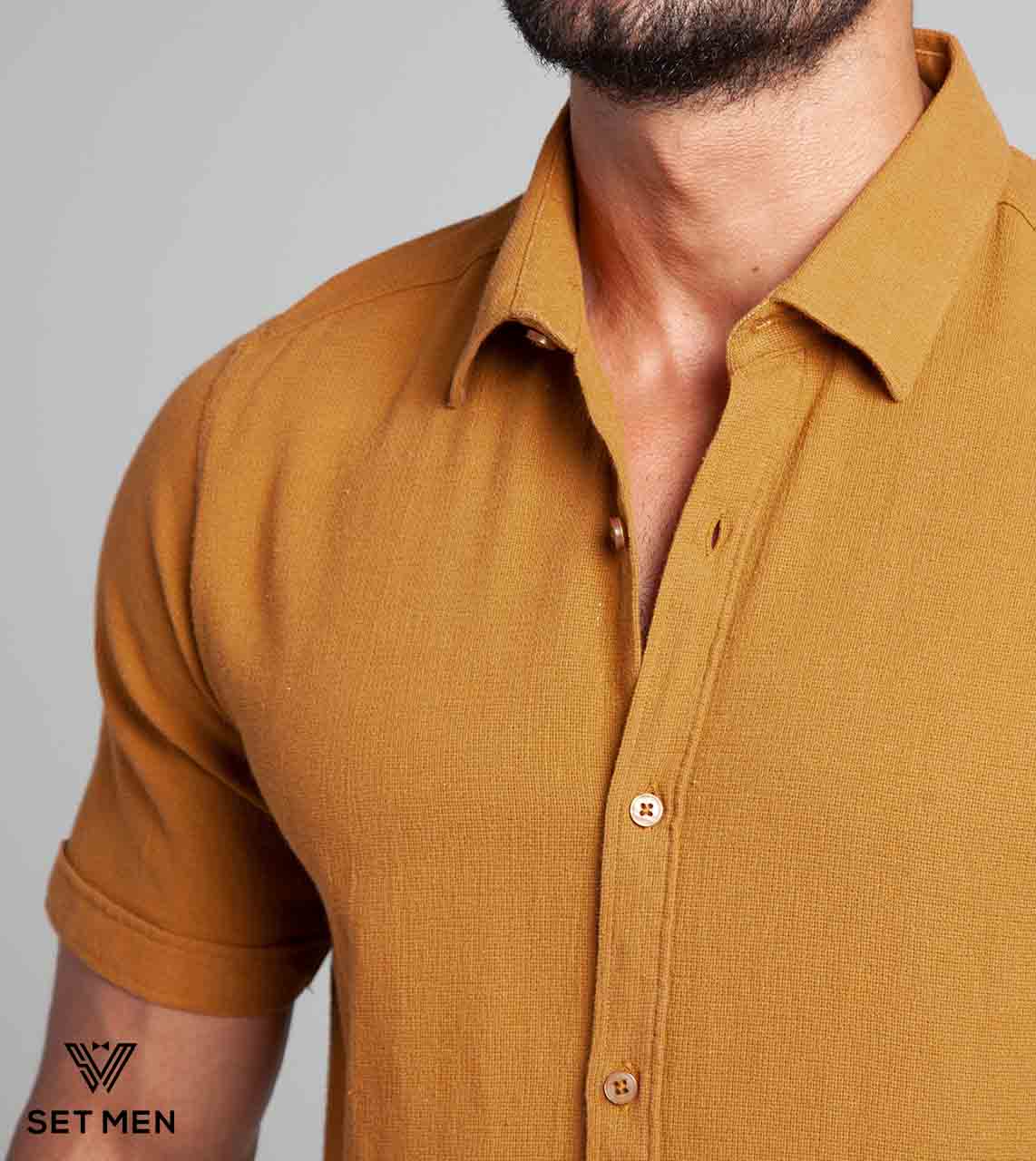 پیراهن آستین کوتاه کنفی