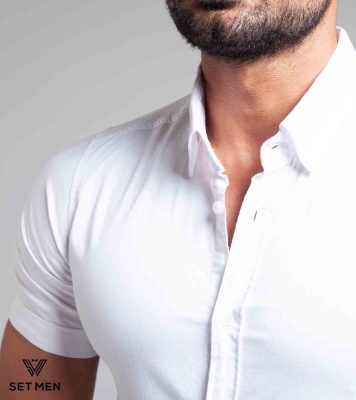 پیراهن کتان آستین کوتاه