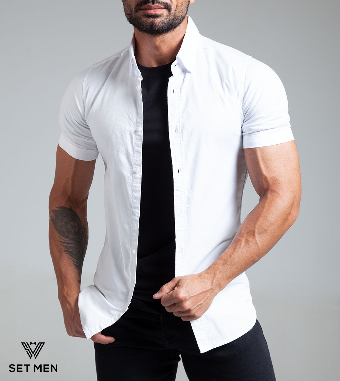 پیراهن کتان آستین کوتاه