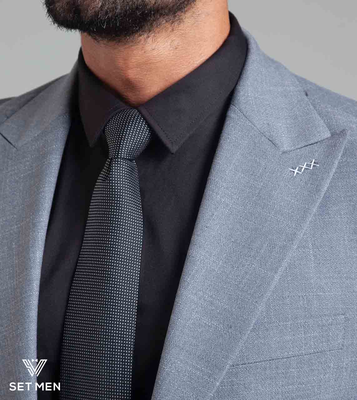 کت تک نیمه آستر یقه بلیزر دو دکمه