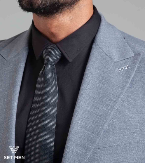 کت تک نیمه آستر یقه بلیزر دو دکمه