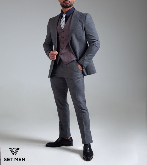 کت و شلوار سه تکه یقه بلیزر