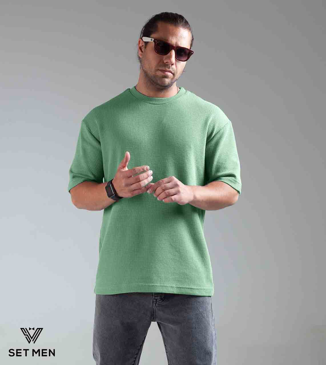 تیشرت یقه گرد بیسکوییتی