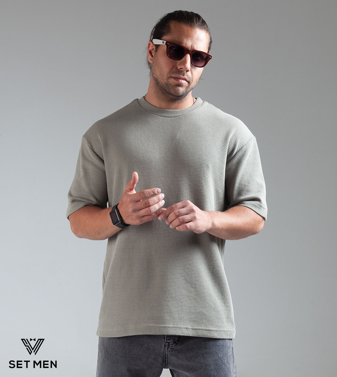 تیشرت یقه گرد بیسکوییتی