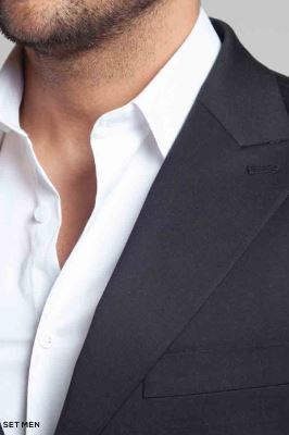کت تک مردانه نیم آستر یقه بلیزر