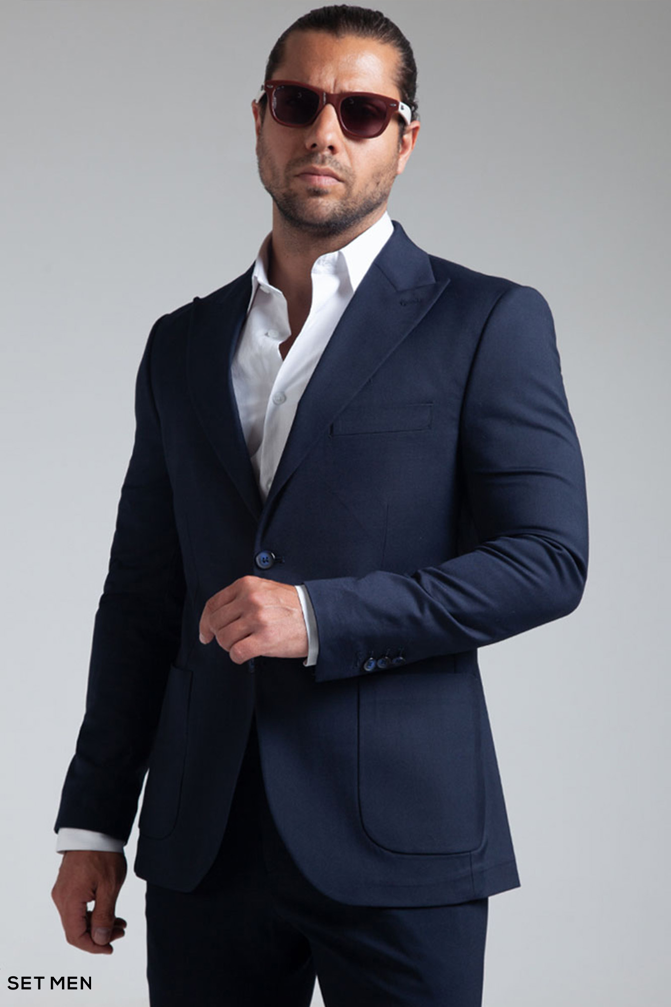 کت تک مردانه نیم آستر یقه بلیزر