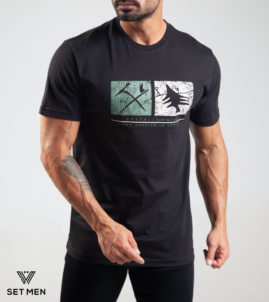 تیشرت یقه گرد چاپ طرح تبر