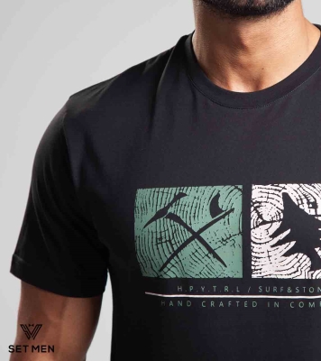 تیشرت یقه گرد چاپ طرح تبر