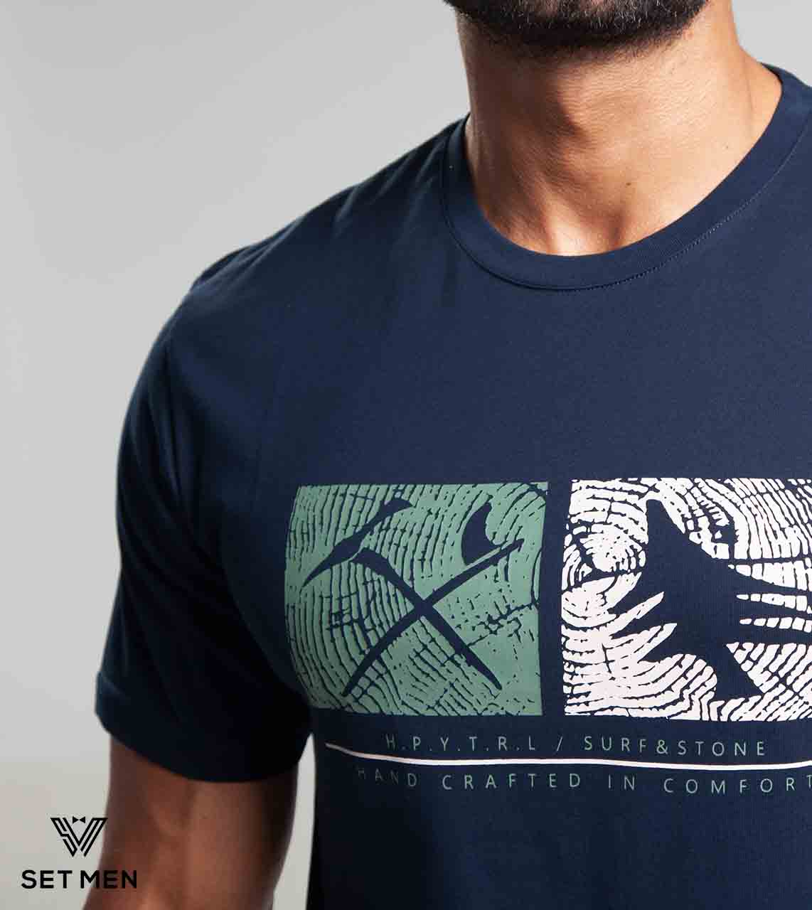 تیشرت یقه گرد چاپ طرح تبر