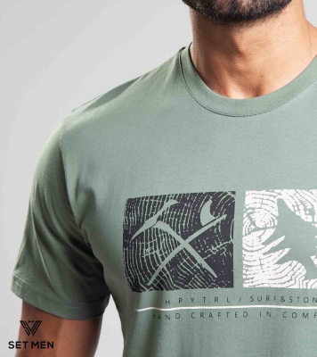 تیشرت یقه گرد چاپ طرح تبر