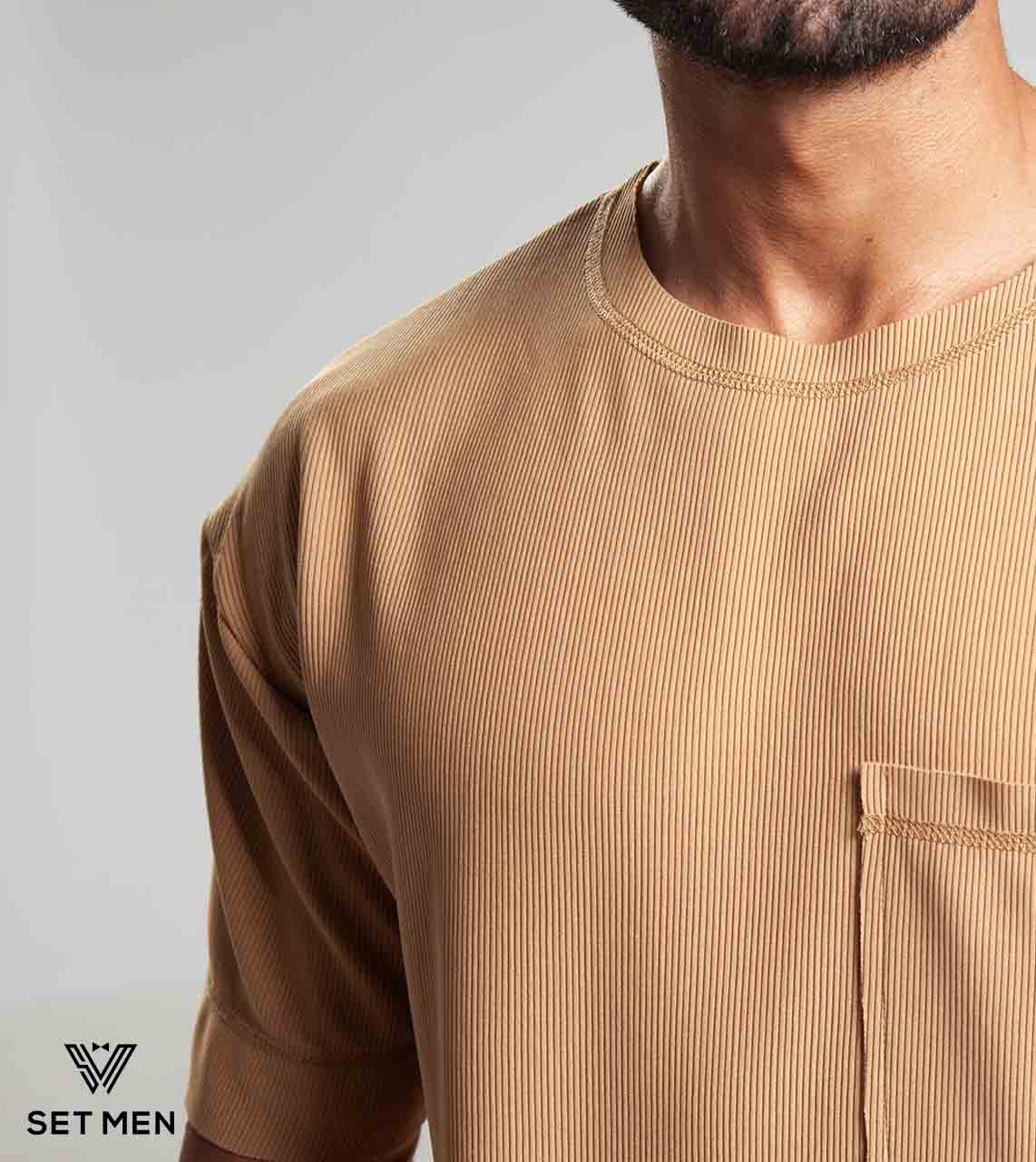 تیشرت یقه گرد لینن کبریتی