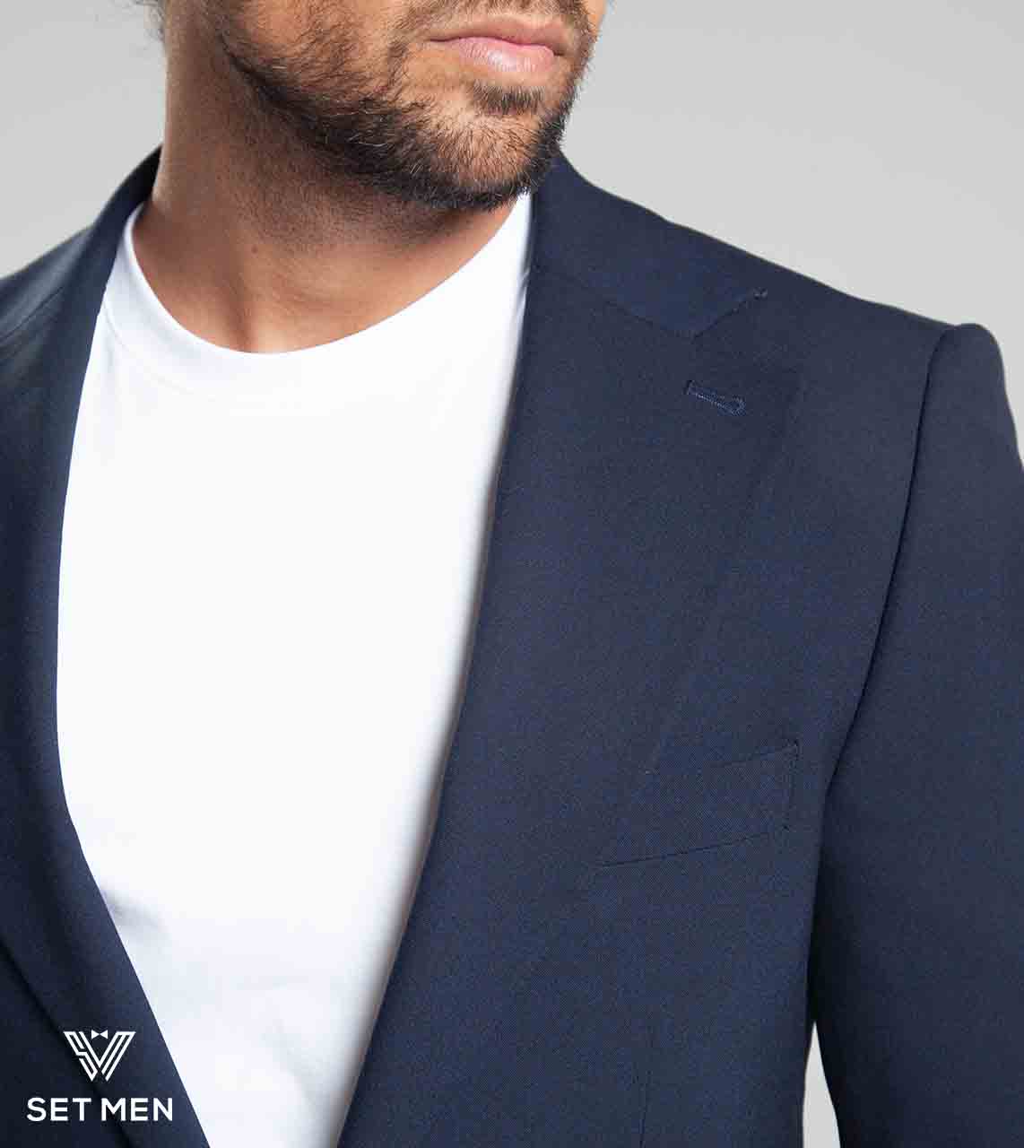 کت تک مردانه یقه انگلیسی یک دکمه دوچاک