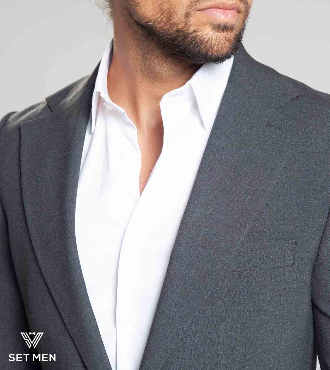 کت تک مردانه یقه انگلیسی یک دکمه دوچاک