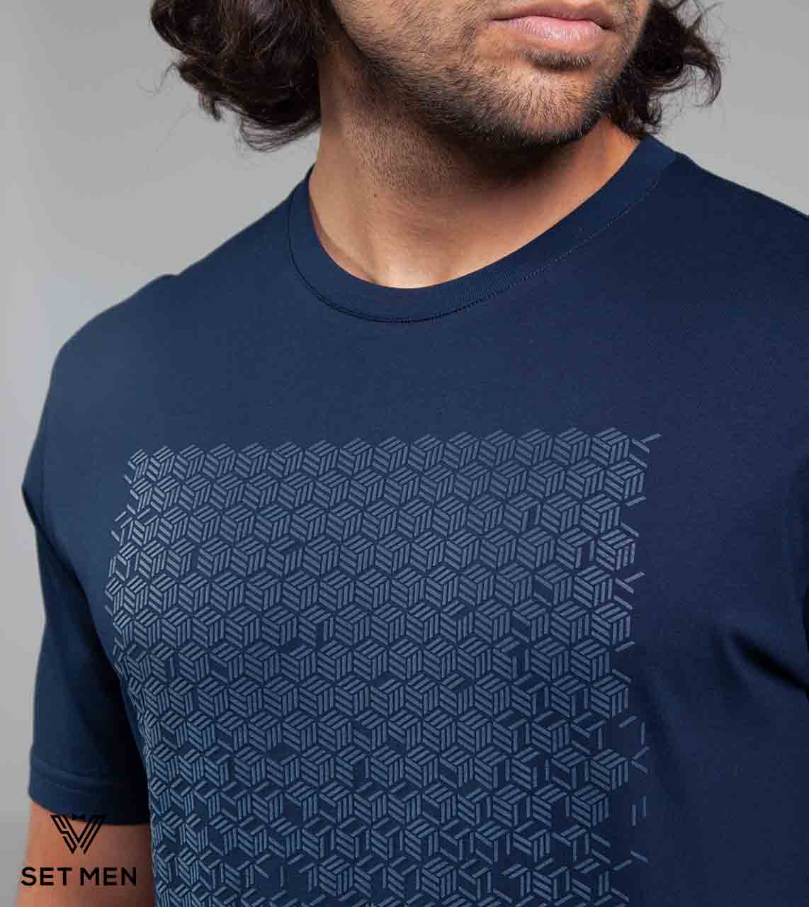 تیشرت یقه گرد چاپ حصیری