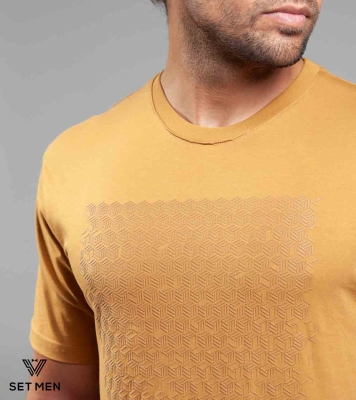 تیشرت یقه گرد چاپ حصیری