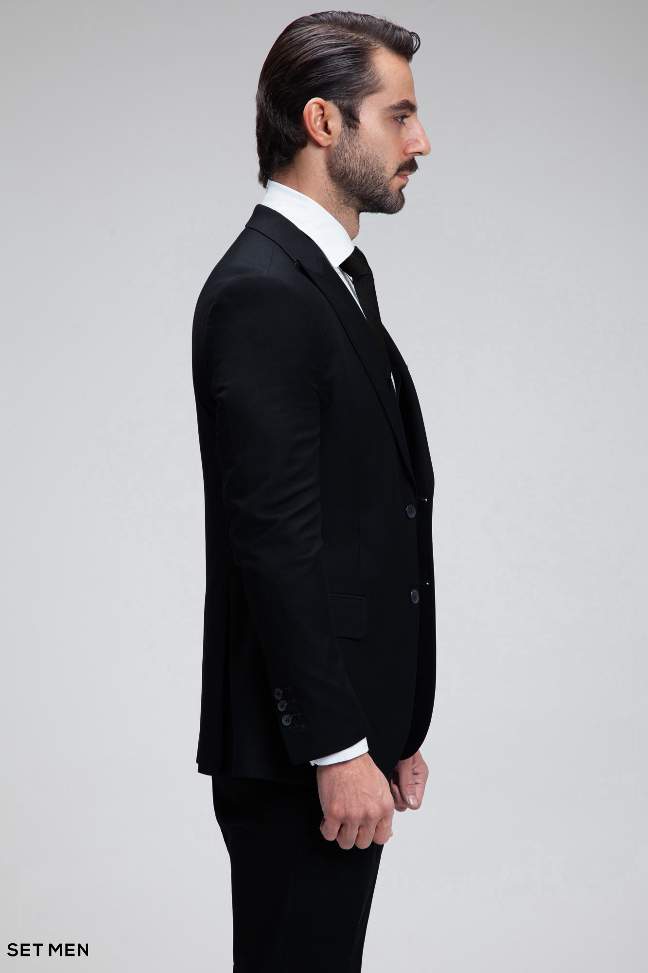 کت و شلوار مردانه سه تکه یقه بلیزر دودکمه دوچاک