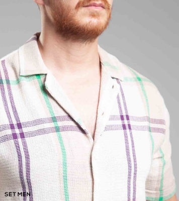 پیراهن مردانه آستین کوتاه کنفی