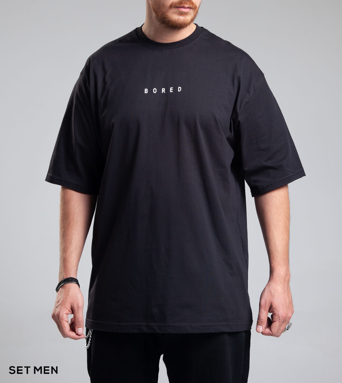 تیشرت آستین کوتاه طرح BORED