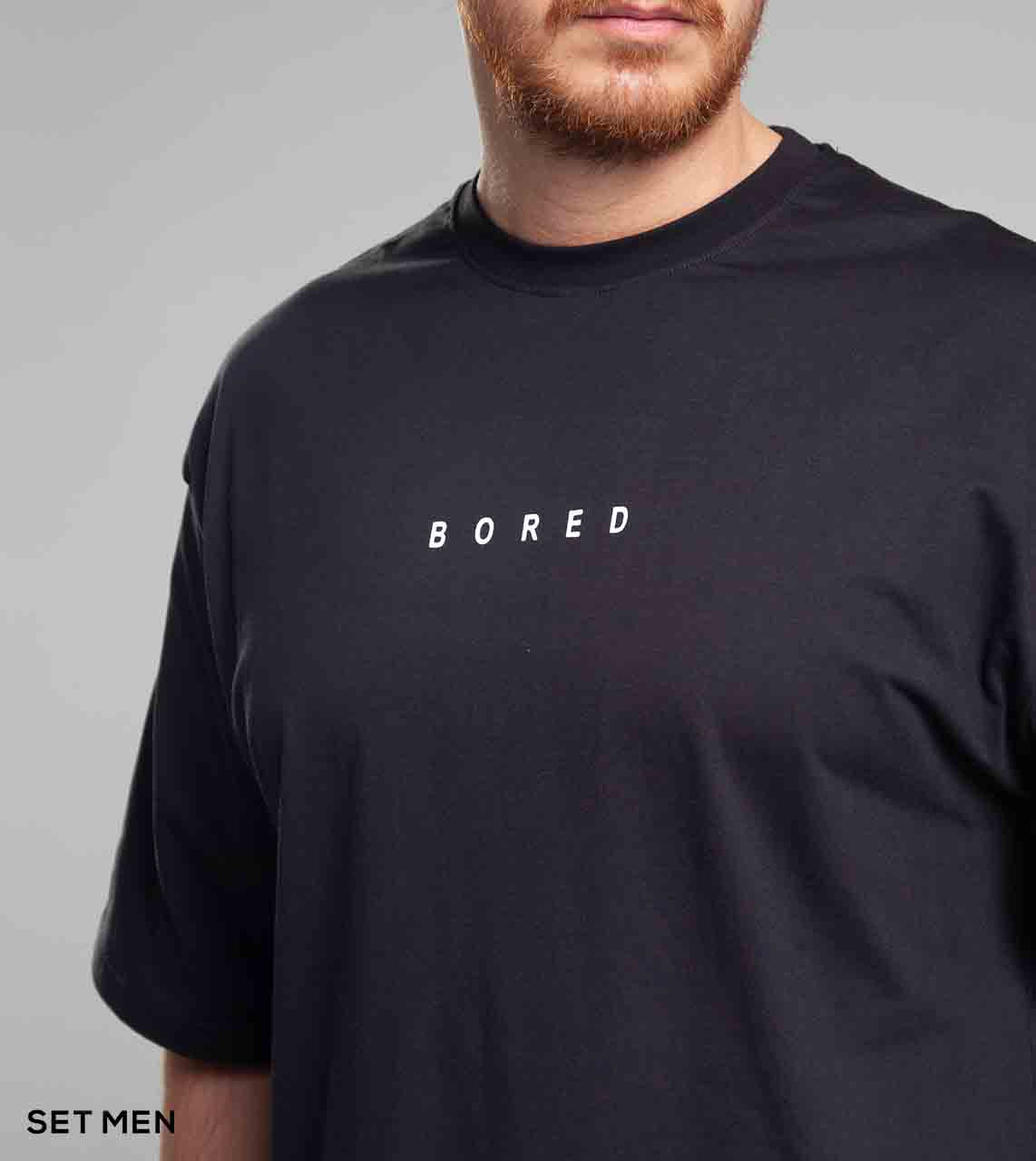 تیشرت آستین کوتاه طرح BORED