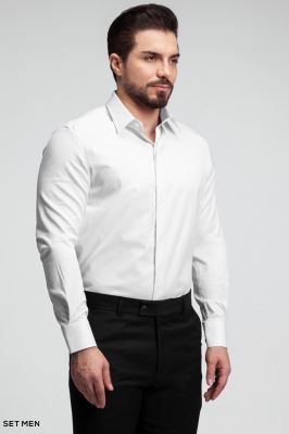 پیراهن مردانه ساده قاپک مخفی ست من