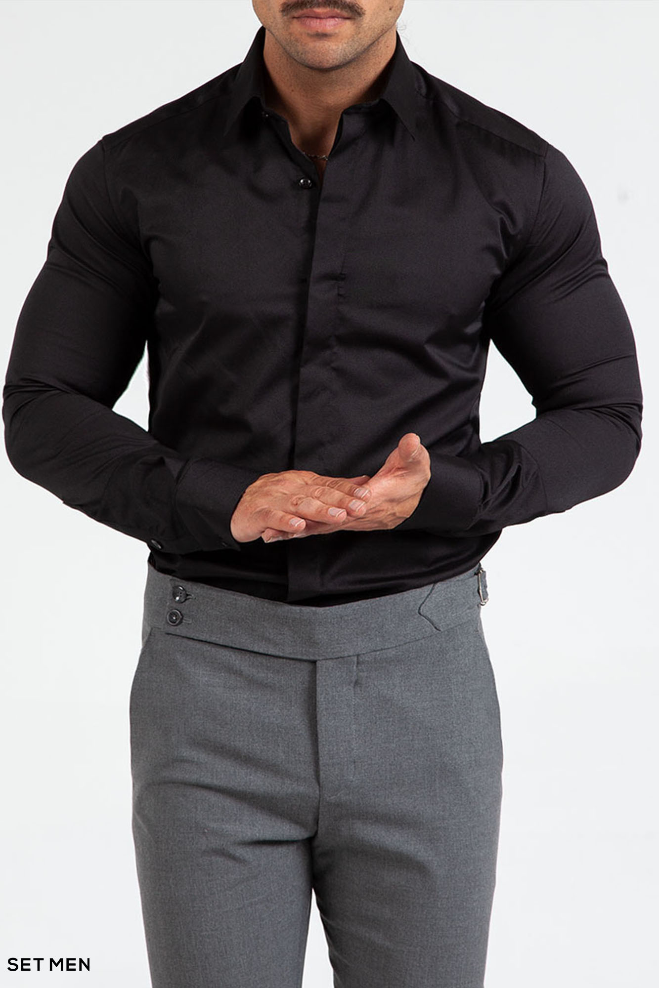 پیراهن مردانه ساده قاپک مخفی ست من
