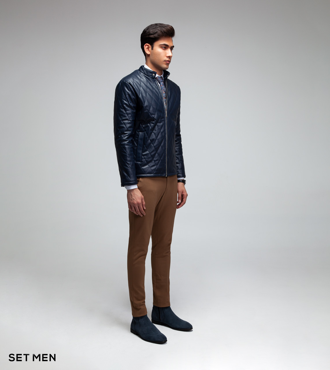 کاپشن چرم لوزی