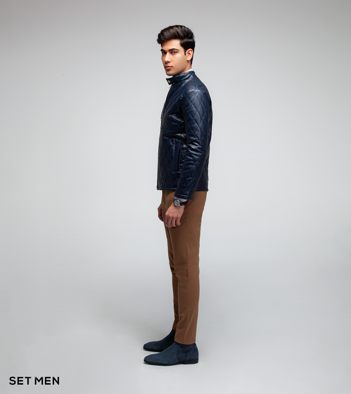 کاپشن چرم لوزی