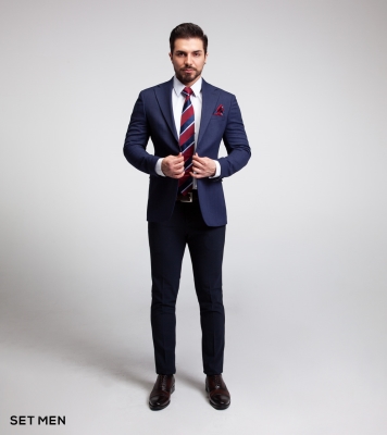 کت تک نیمه آستر یقه انگلیسی