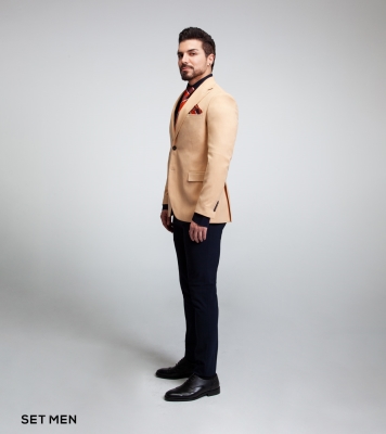 کت تک نیمه آستر یقه انگلیسی