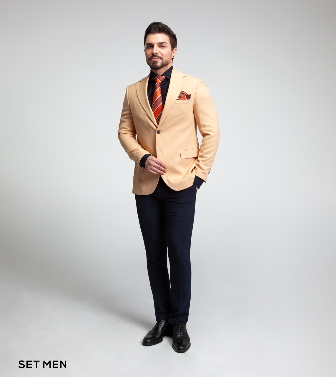 کت تک نیمه آستر یقه انگلیسی