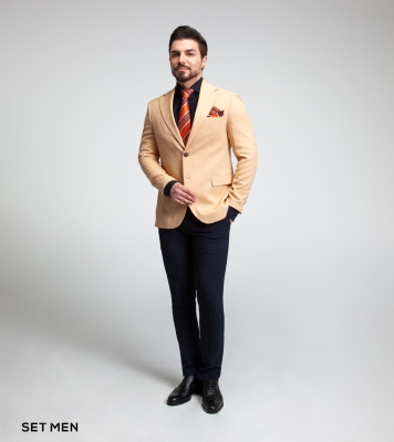 کت تک نیمه آستر یقه انگلیسی