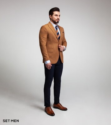 کت تک نیمه آستر یقه انگلیسی