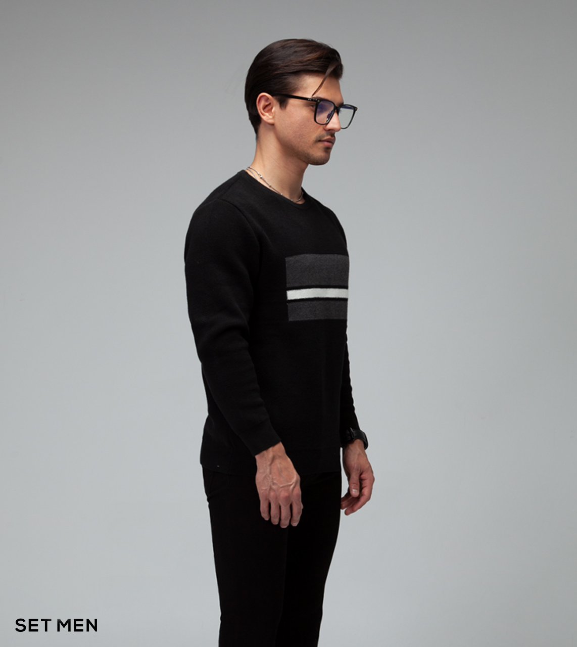 بافت یقه گرد طرحدار