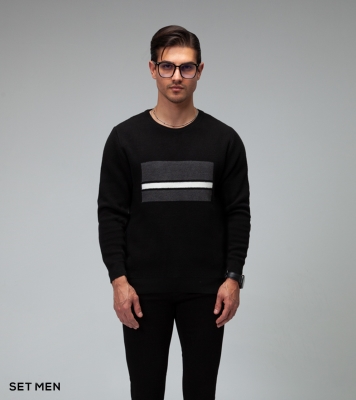 بافت یقه گرد طرحدار