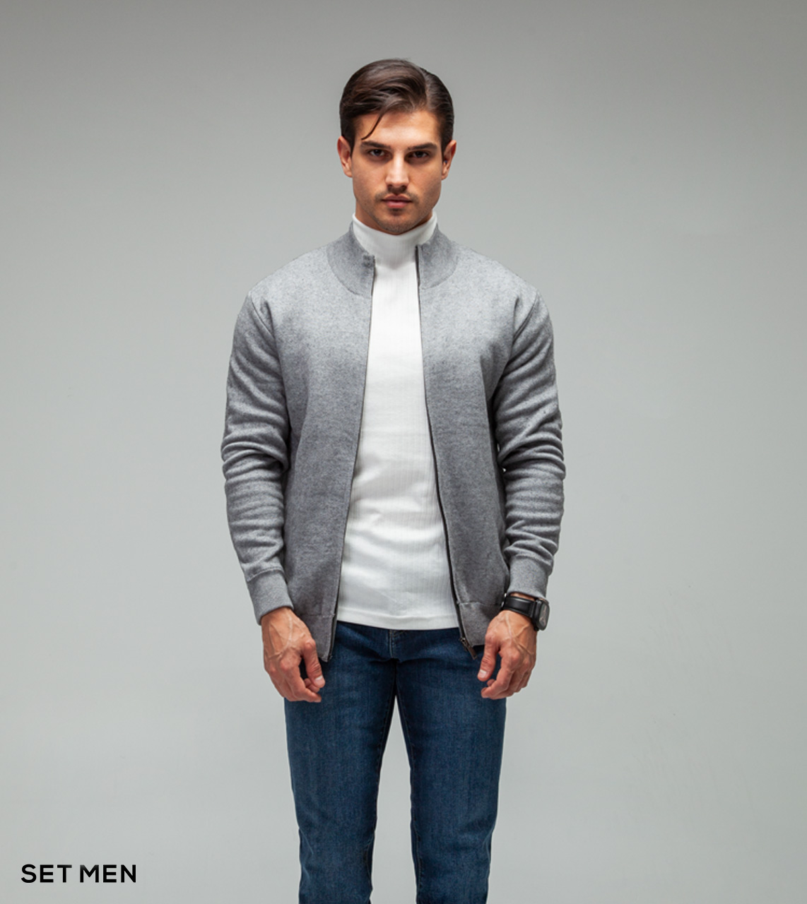 سویشرت بافت تمام زیپ