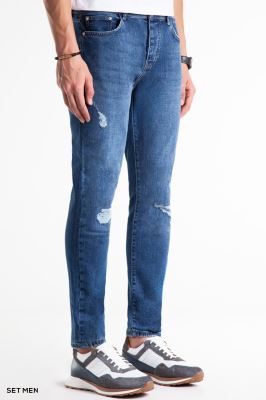 شلوار جین مردانه اسلیم زاپ دار