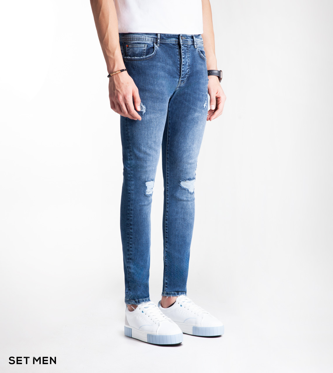 شلوار جین اسکینی زاپ دار