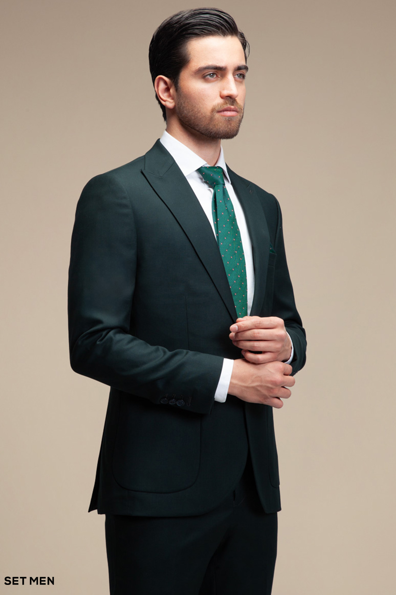 کت و شلوار مردانه یقه بلیزر یک دکمه دو چاک