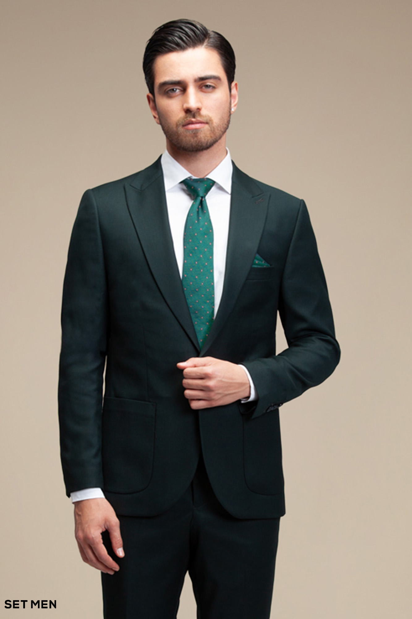 کت و شلوار مردانه یقه بلیزر یک دکمه دو چاک