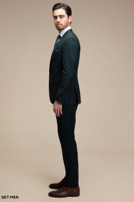 کت و شلوار مردانه یقه بلیزر یک دکمه دو چاک