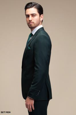 کت و شلوار مردانه یقه بلیزر یک دکمه دو چاک