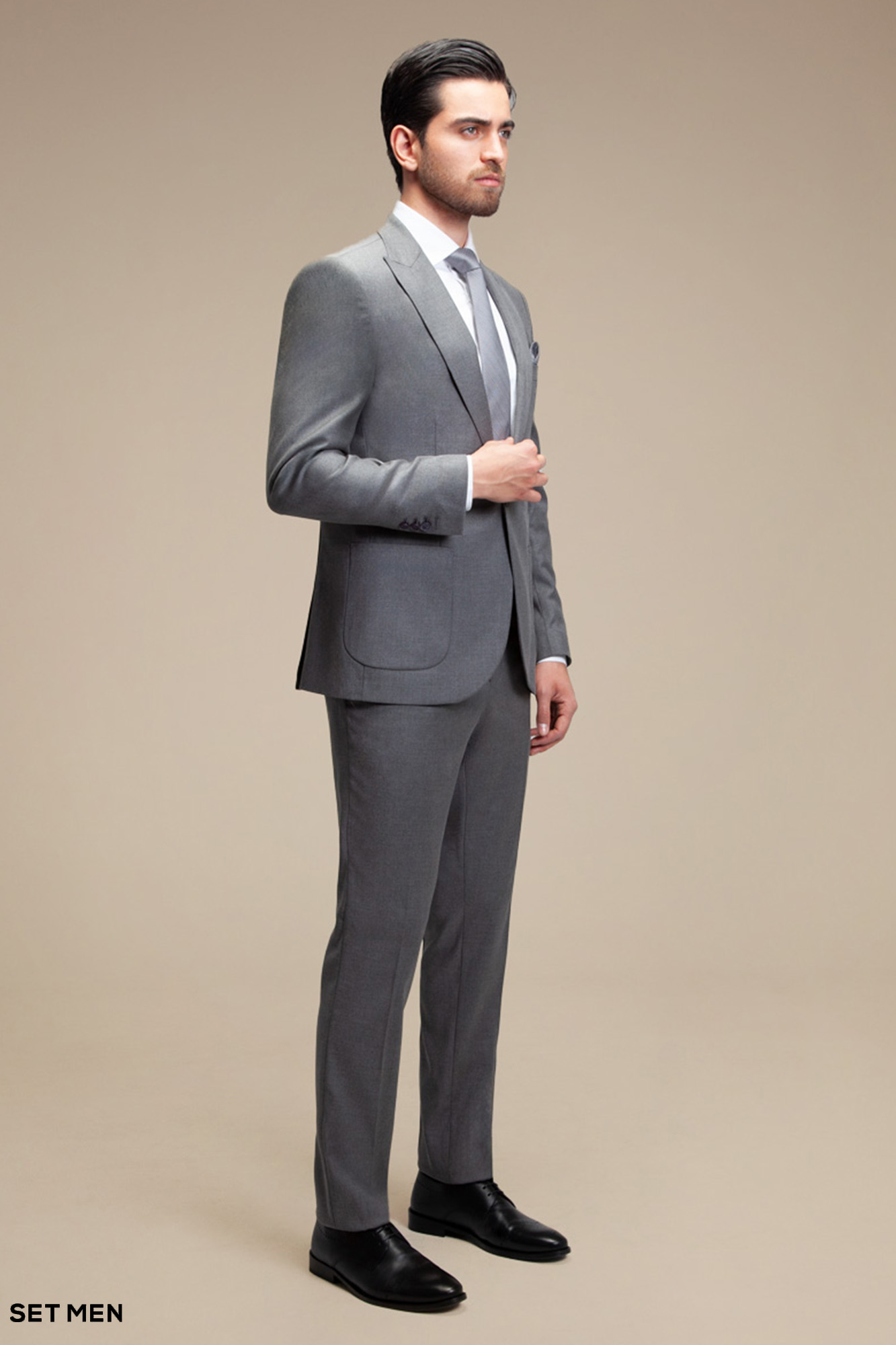 کت و شلوار مردانه یقه بلیزر یک دکمه دو چاک