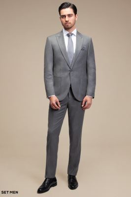 کت و شلوار مردانه یقه بلیزر یک دکمه دو چاک