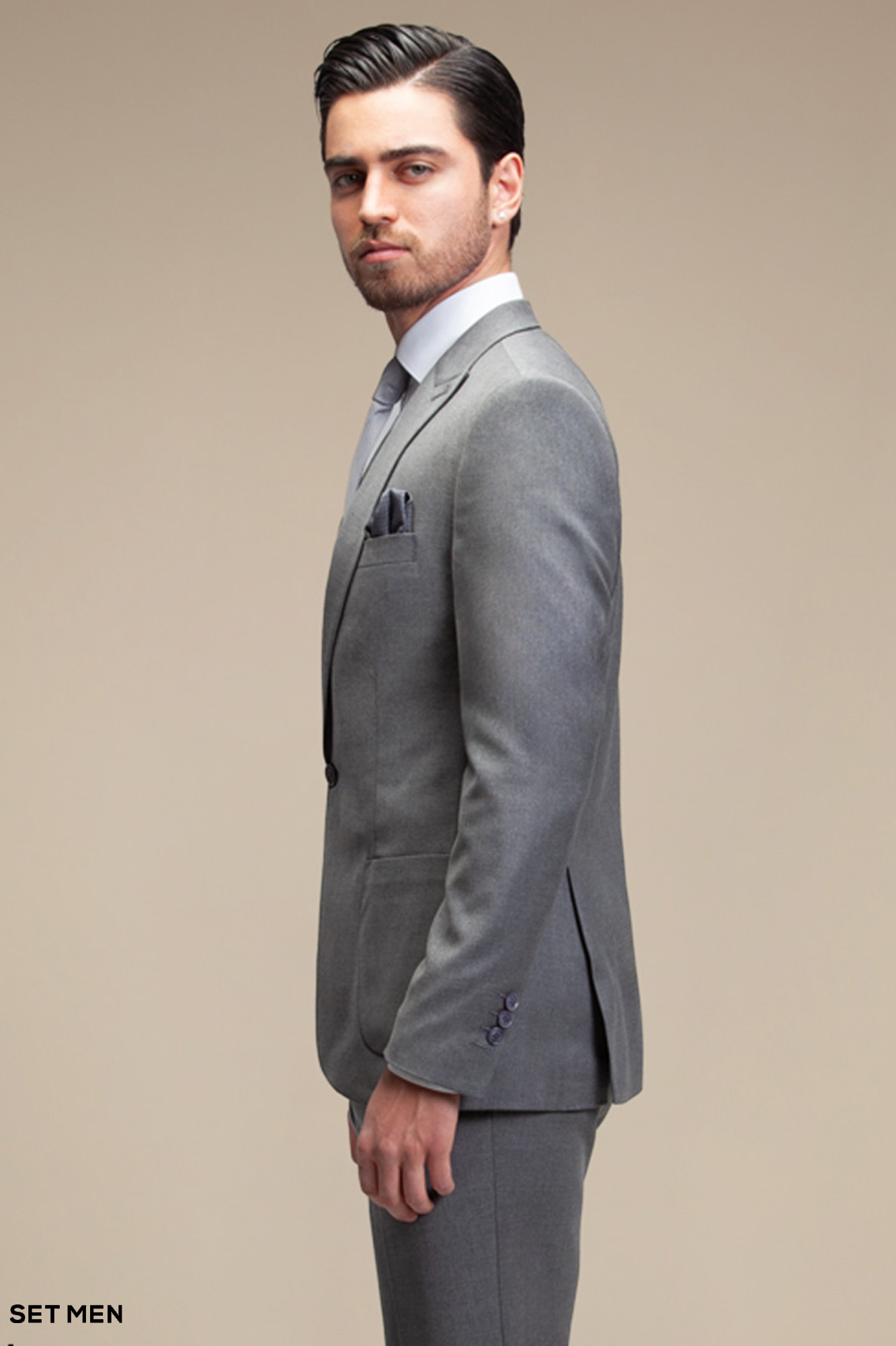 کت و شلوار مردانه یقه بلیزر یک دکمه دو چاک