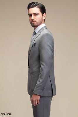 کت و شلوار مردانه یقه بلیزر یک دکمه دو چاک