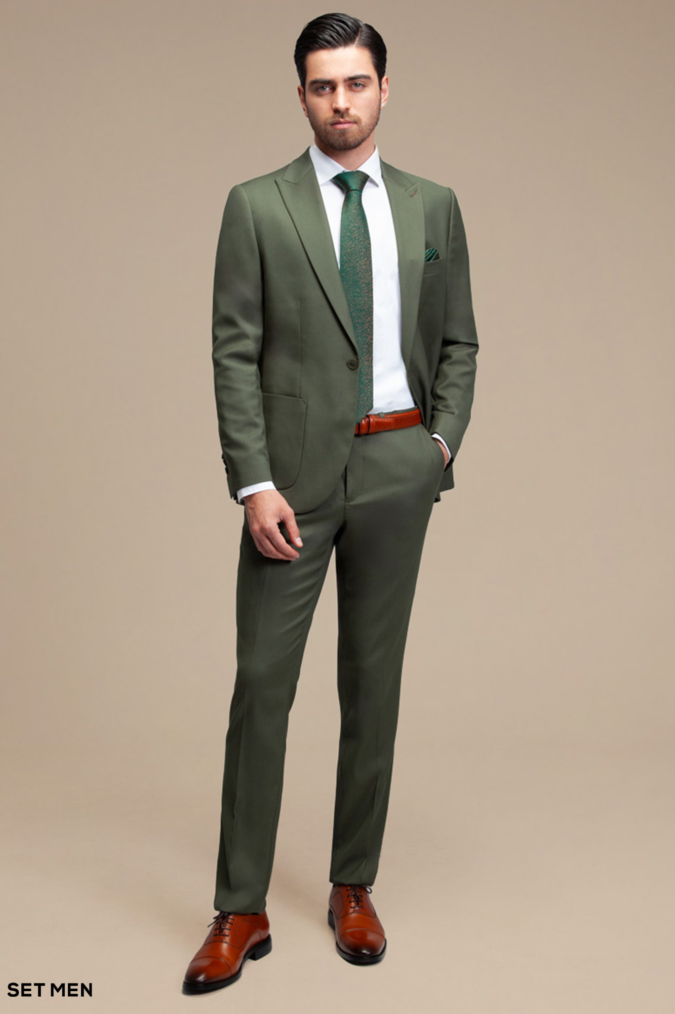 کت و شلوار مردانه یقه بلیزر یک دکمه دو چاک