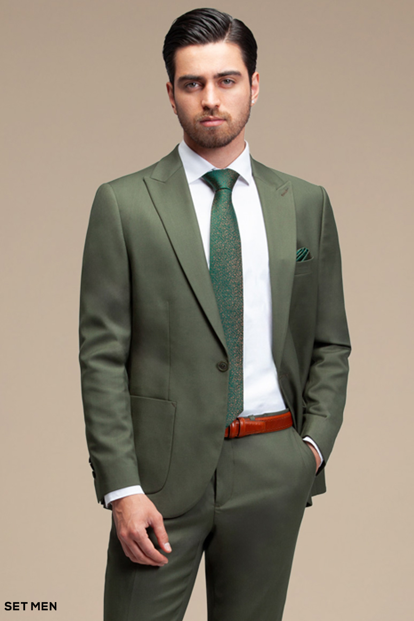 کت و شلوار مردانه یقه بلیزر یک دکمه دو چاک