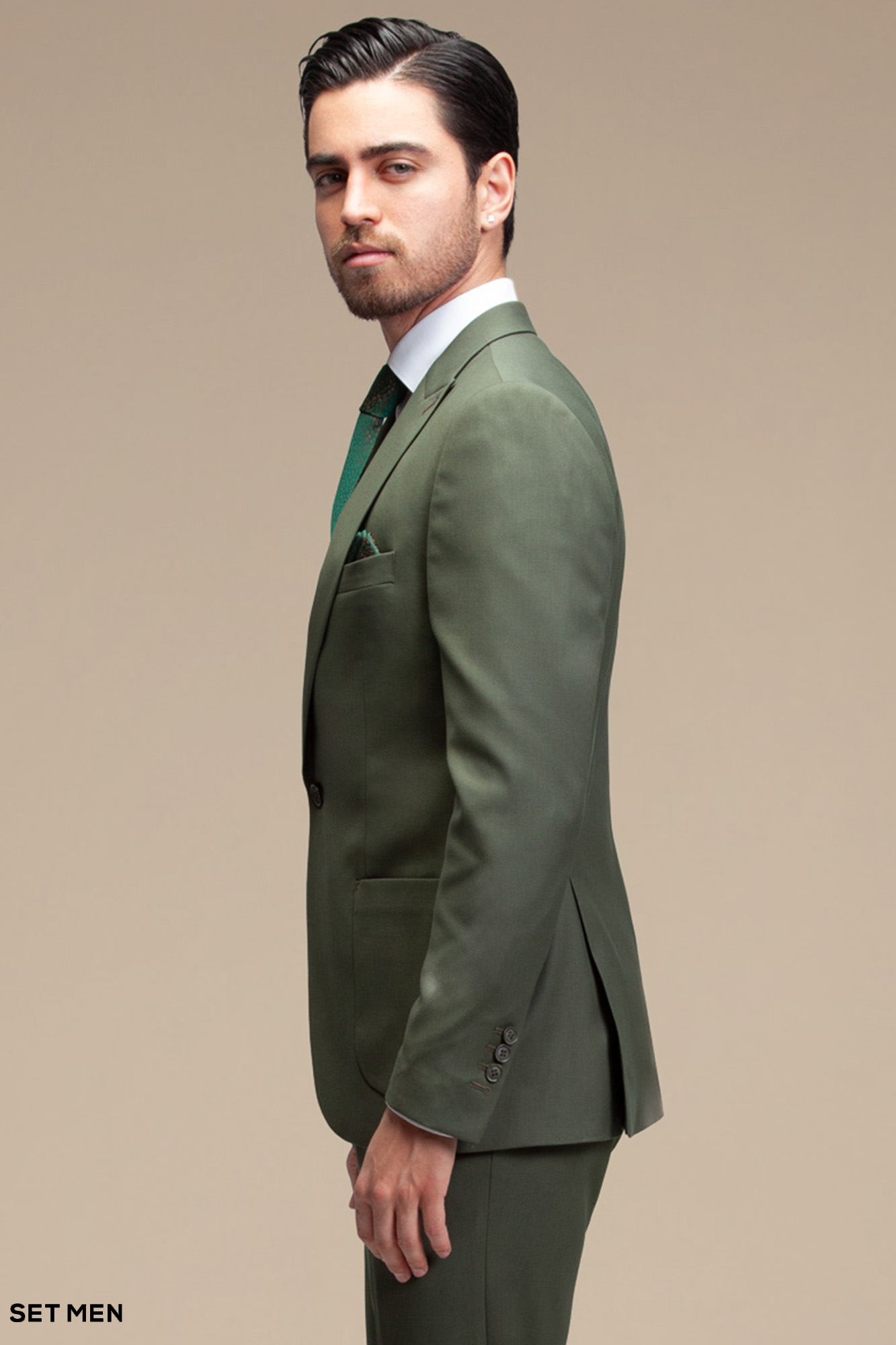 کت و شلوار مردانه یقه بلیزر یک دکمه دو چاک